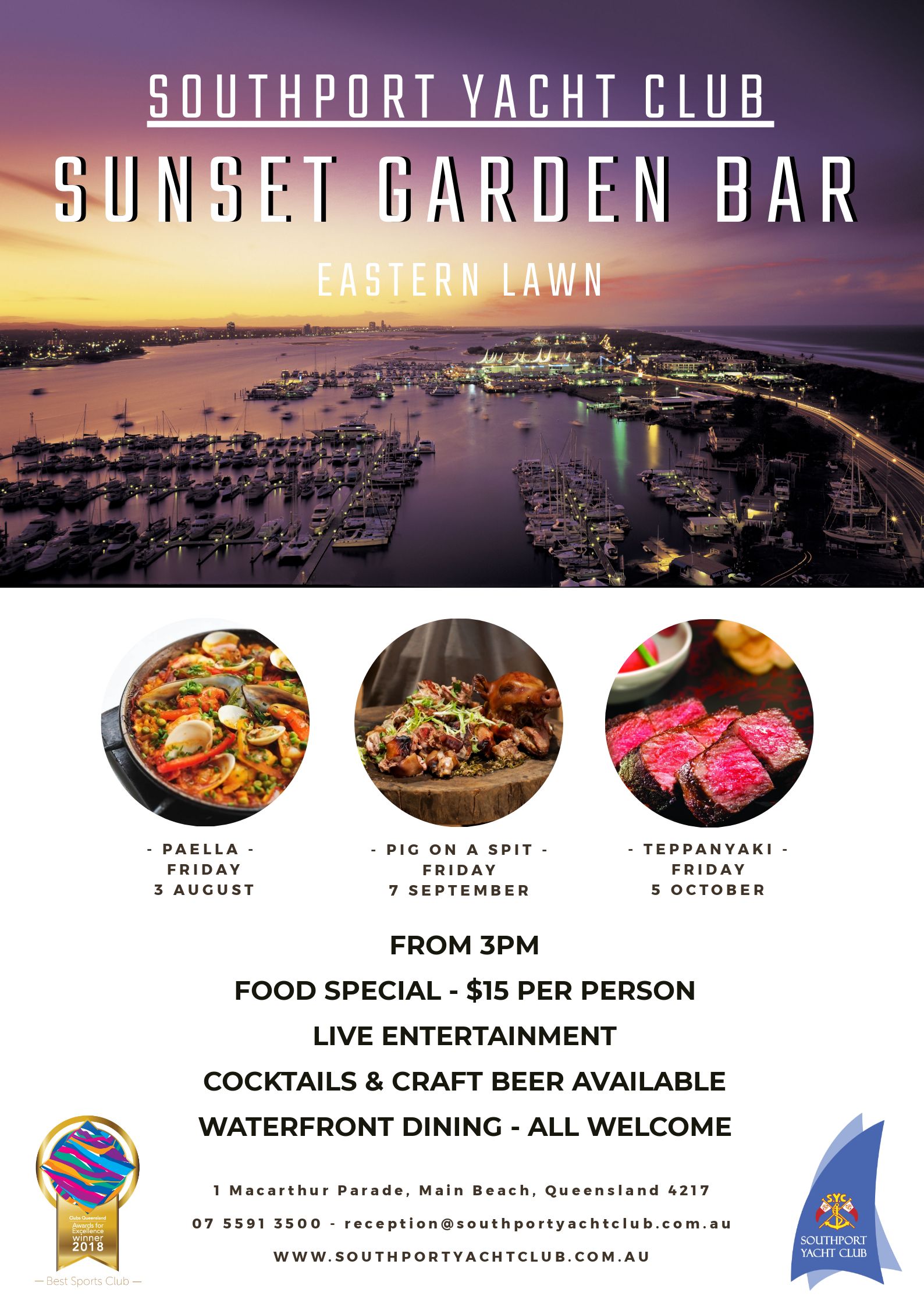 southport yacht club bar menu